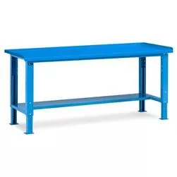 Banco Work Up piano in acciaio mm.2007x705x740/1110H - Blu RAL5012